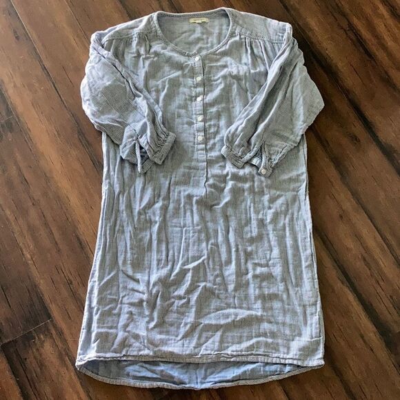 NEW Max Studio Blue and White Stripe Long Sleeve Babydoll Dress Size Small 👗 - Picture 1 of 7